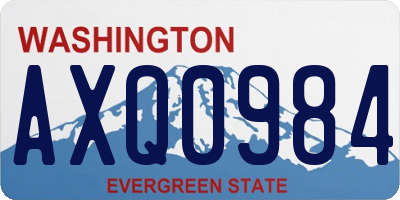 WA license plate AXQ0984