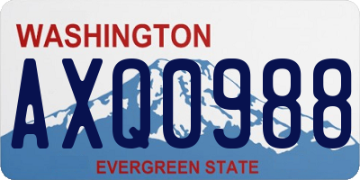 WA license plate AXQ0988