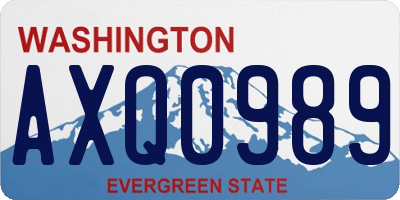 WA license plate AXQ0989