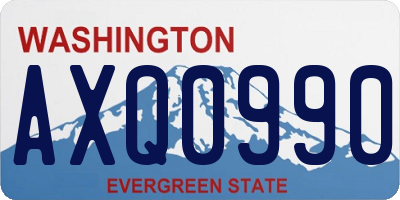 WA license plate AXQ0990