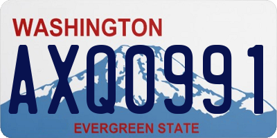 WA license plate AXQ0991