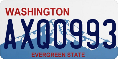 WA license plate AXQ0993