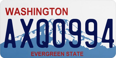 WA license plate AXQ0994