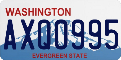 WA license plate AXQ0995
