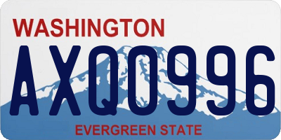 WA license plate AXQ0996