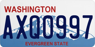 WA license plate AXQ0997