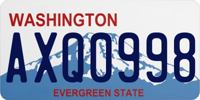 WA license plate AXQ0998