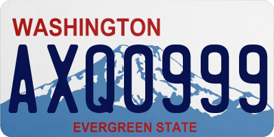 WA license plate AXQ0999