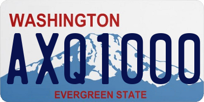 WA license plate AXQ1000