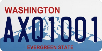 WA license plate AXQ1001