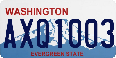 WA license plate AXQ1003