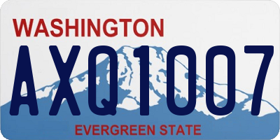 WA license plate AXQ1007