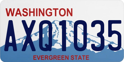 WA license plate AXQ1035