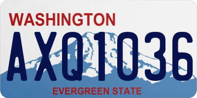 WA license plate AXQ1036