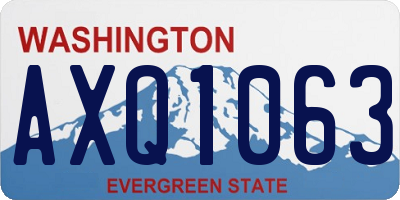 WA license plate AXQ1063