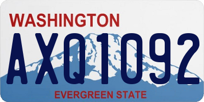 WA license plate AXQ1092