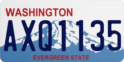 WA license plate AXQ1135
