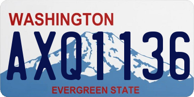 WA license plate AXQ1136