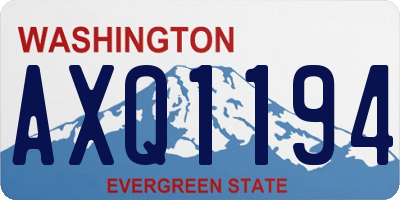 WA license plate AXQ1194
