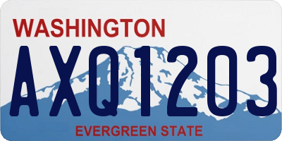 WA license plate AXQ1203