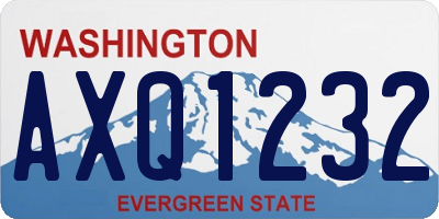 WA license plate AXQ1232