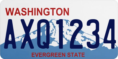 WA license plate AXQ1234
