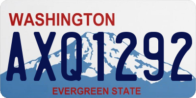 WA license plate AXQ1292