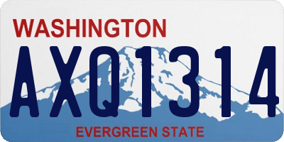 WA license plate AXQ1314