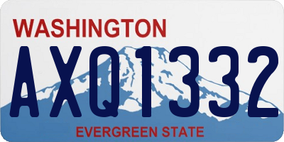WA license plate AXQ1332