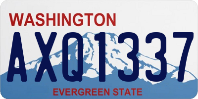 WA license plate AXQ1337