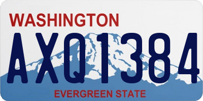 WA license plate AXQ1384