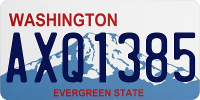 WA license plate AXQ1385