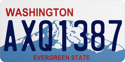 WA license plate AXQ1387
