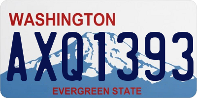 WA license plate AXQ1393