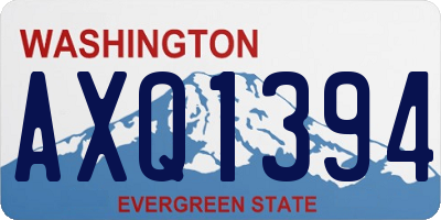 WA license plate AXQ1394