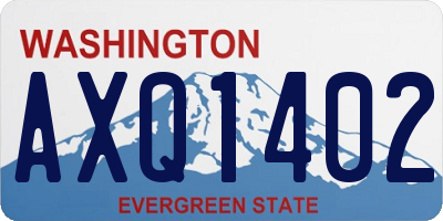 WA license plate AXQ1402