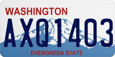 WA license plate AXQ1403