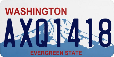 WA license plate AXQ1418