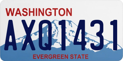 WA license plate AXQ1431