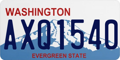WA license plate AXQ1540