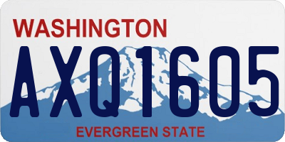 WA license plate AXQ1605