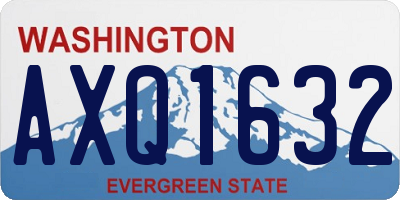 WA license plate AXQ1632