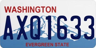 WA license plate AXQ1633