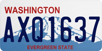 WA license plate AXQ1637