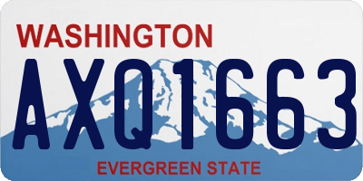 WA license plate AXQ1663