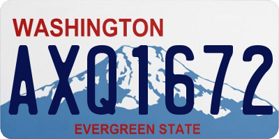 WA license plate AXQ1672