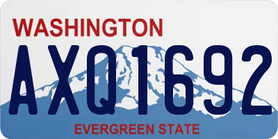 WA license plate AXQ1692