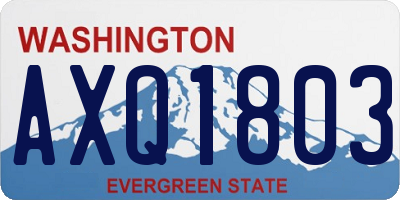 WA license plate AXQ1803