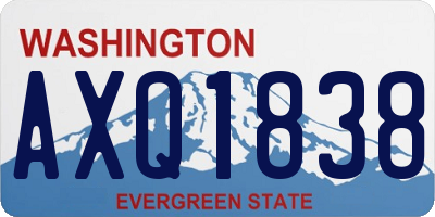 WA license plate AXQ1838
