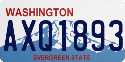 WA license plate AXQ1893